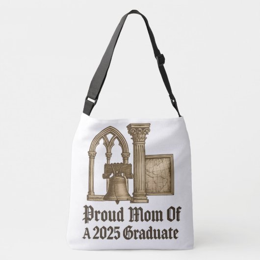 Trotse moeder van 2025 Afstudeerder Classic Euro G Crossbody Tas (Achterkant)
