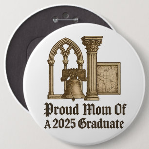 Trotse moeder van 2025 Afstudeerder Classic Euro G Ronde Button 6,0 Cm