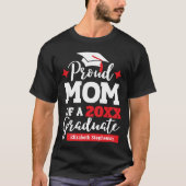 Trotse moeder van de afgestudeerde rood & wit t-shirt (Voorkant)
