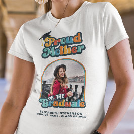 Trotse Moeder van de afstuderen foto groovy retro T-shirt