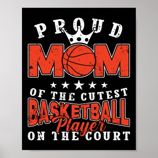 Trotse moeder van de beste basketballer poster (Voorkant)