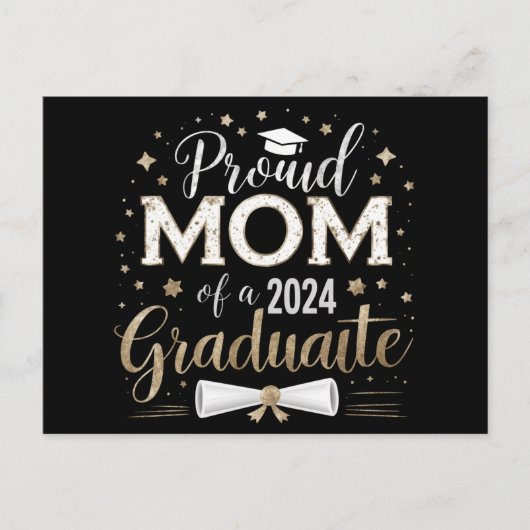 Trotse moeder van een 2024 Afstuderen klasse senio Briefkaart (Voorkant)