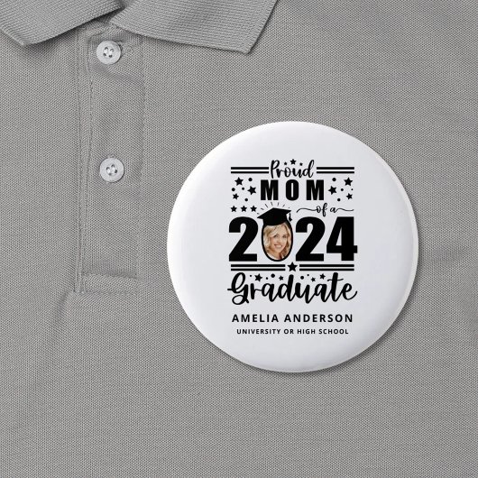 Trotse moeder van een 2024 Afstuderen Ronde Button 5,7 Cm