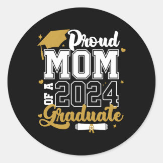 Trotse moeder van een 2024 Afstuderen senior 2024  Ronde Sticker