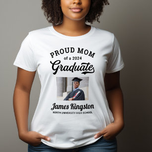 Trotse moeder van een 2024 Afstuderen wit aangepas T-shirt