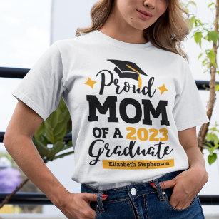 Trotse Moeder van een 2024 afstuderen zwart gouden T-shirt