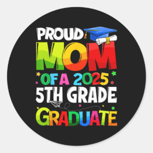 Trotse moeder van een 2025 5e klas Afstuderen FA Ronde Sticker