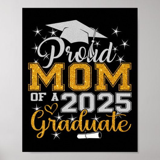 Trotse moeder van een 2025 Afstuderen CL senior Af Poster (Voorkant)