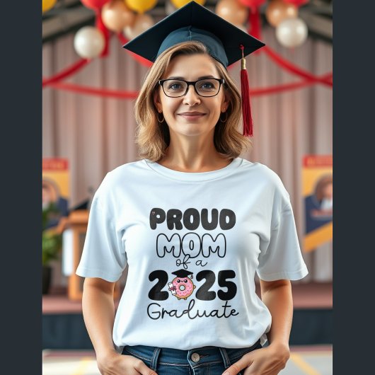 Trotse moeder van een 2025 afstuderen donut afstud Tri-Blend shirt
