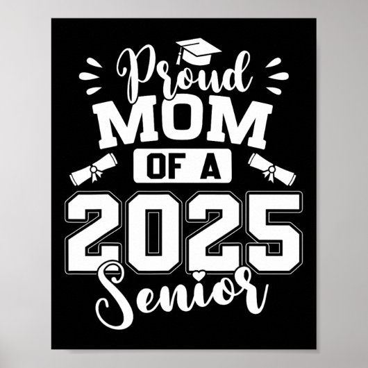 Trotse moeder van een 2025 senior Afstuderen Afstu Poster (Voorkant)