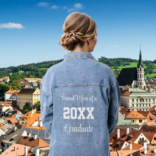 Trotse moeder van een 20XX Afstuderen Denim Jacket