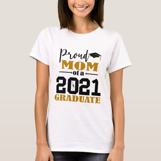 Trotse moeder van een afgestudeerde in 2021 t-shirt (Voorkant)