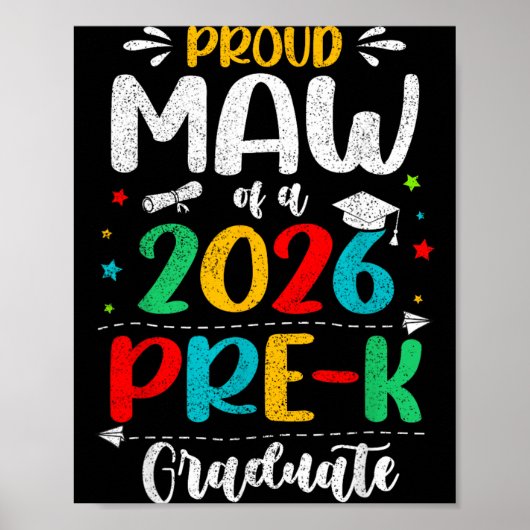 Trotse moeder van een afgestudeerde Pre-K-kind jon Poster (Voorkant)