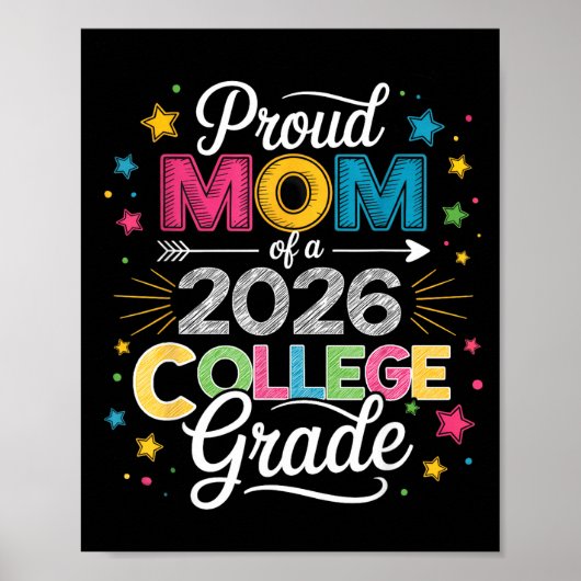 Trotse moeder van een afgestudeerde student klas 2 poster (Voorkant)
