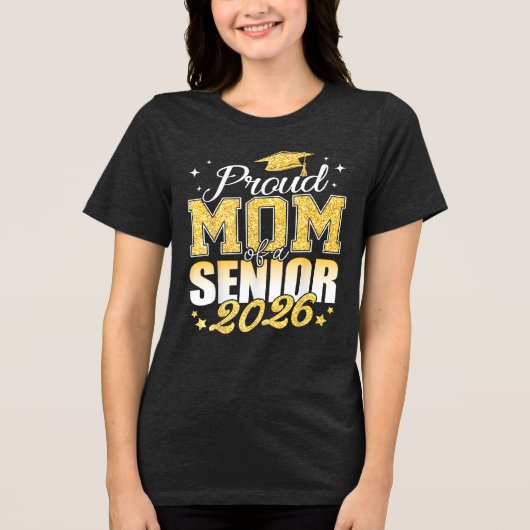 Trotse moeder van een afgestudeerde van de klas va Tri-Blend shirt (Voorkant)