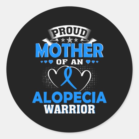 TROTSE MOEDER VAN EEN ALOPECIA KRIJGER RONDE STICKER (Voorkant)