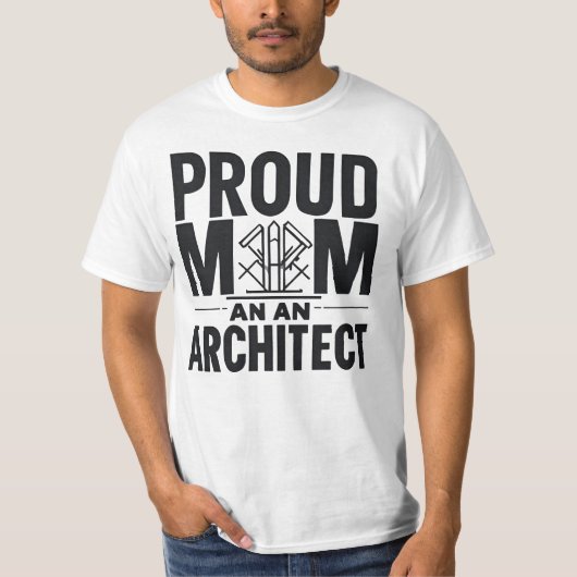 Trotse moeder van een architect t-shirt (Voorkant)