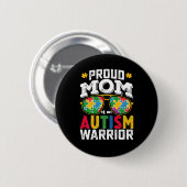 Trotse moeder van een Autisme Warrior familie Ronde Button 5,7 Cm (Voorkant /achterkant)