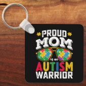 Trotse moeder van een Autisme Warrior familie Sleutelhanger (Voorkant)