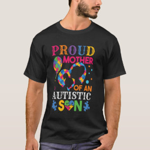 Trotse Moeder Van Een Autistische Zoon Hart Puzzel T-shirt