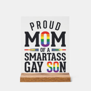 Trotse moeder van een brutale homoseksuele zoon vi acryl bord