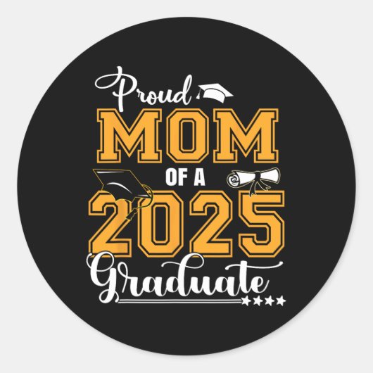 Trotse moeder van een CL van 2025 Afstuderen 1 Ronde Sticker (Voorkant)