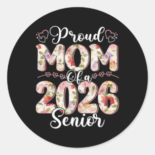 Trotse moeder van een Cl van 2026 senior bloemige Ronde Sticker