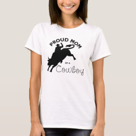 Trotse moeder van een cowboy eenvoudige zwarte let t-shirt