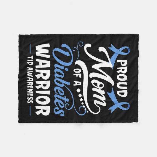 Trotse moeder van een diabetes krijger T1D bewustz Fleece Deken (Voorkant (Horizontaal))