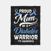 Trotse moeder van een diabetes krijger T1D bewustz Fleece Deken (Voorkant)