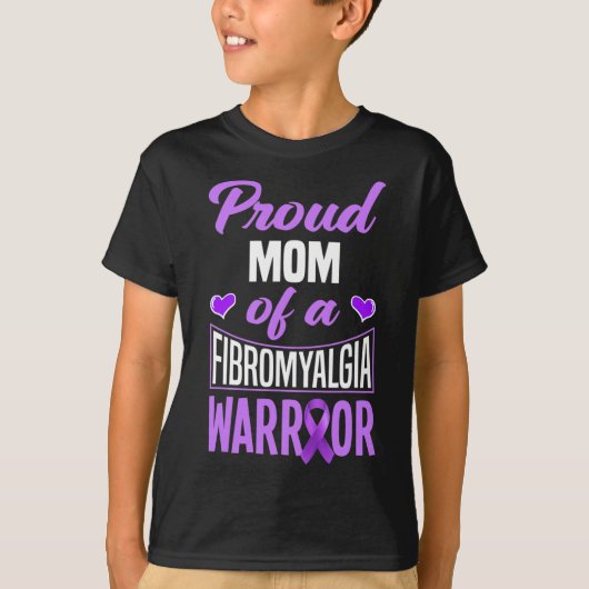 Trotse moeder van een fibromyalgie krijger 1 t-shirt (Voorkant)