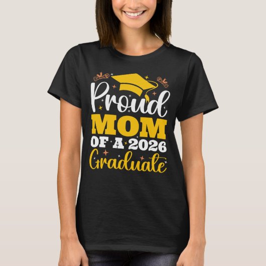 Trotse moeder van een gepersonaliseerde afstuderen t-shirt (Voorkant)