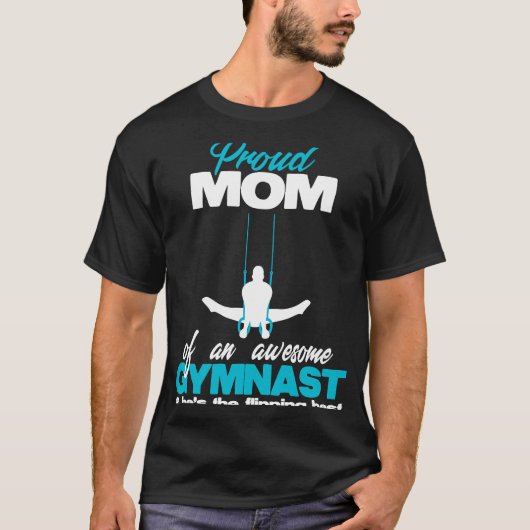 Trotse moeder van een Geweldige Boy Gymnast Rings T-shirt (Voorkant)