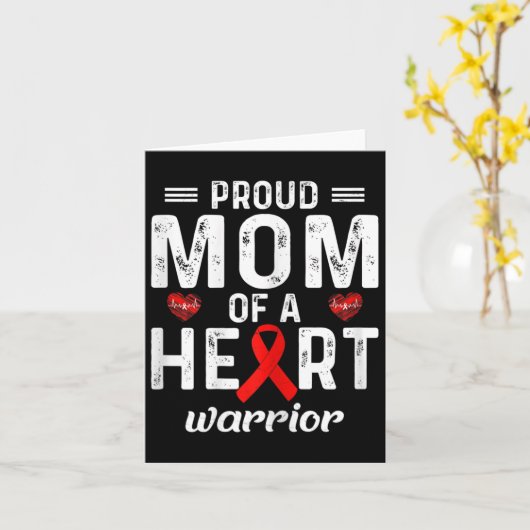 Trotse moeder van een hartkrijger hartziekte famil kaart (Gele Bloem)