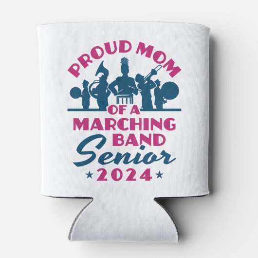 Trotse Moeder van een Marching Band Senior 2024 Blikjeskoeler (Achterkant)