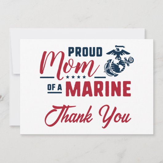 Trotse moeder van een marinier - Kleur Bedankkaart (Voorkant)