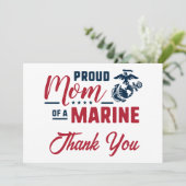 Trotse moeder van een marinier - Kleur Bedankkaart (Staand voorkant)