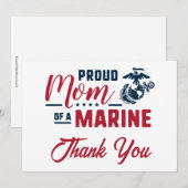 Trotse moeder van een marinier - Kleur Bedankkaart (Voorkant / Achterkant)