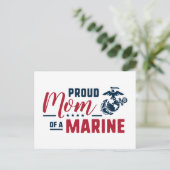 Trotse moeder van een marinier - Kleur Feestdagenkaart (Staand voorkant)