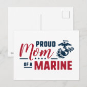 Trotse moeder van een marinier - Kleur Feestdagenkaart (Voorkant / Achterkant)