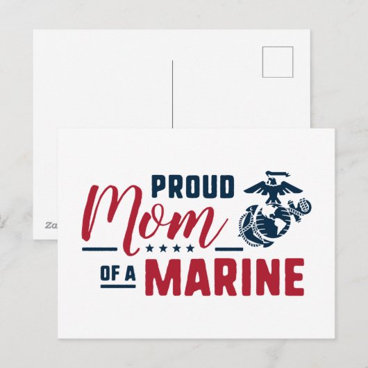 Trotse moeder van een marinier - Kleur Feestdagenkaart (Voorkant / Achterkant)