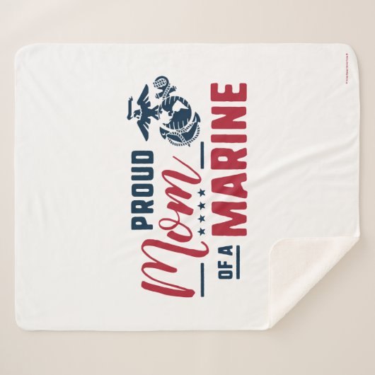 Trotse moeder van een marinier - Kleur Sherpa Deken (Voorkant (horizontaal))