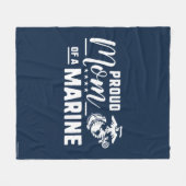 Trotse moeder van een marinier - Wit Fleece Deken (Voorkant (Horizontaal))