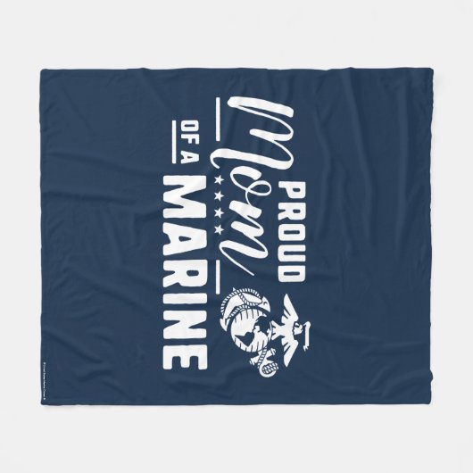 Trotse moeder van een marinier - Wit Fleece Deken (Voorkant (Horizontaal))