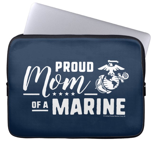 Trotse moeder van een marinier - Wit Laptop Sleeve (Voorkant)