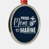 Trotse moeder van een marinier - Wit Metalen Ornament (Rechts)
