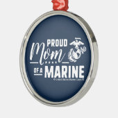 Trotse moeder van een marinier - Wit Metalen Ornament (Links)