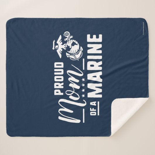 Trotse moeder van een marinier - Wit Sherpa Deken (Voorkant (horizontaal))