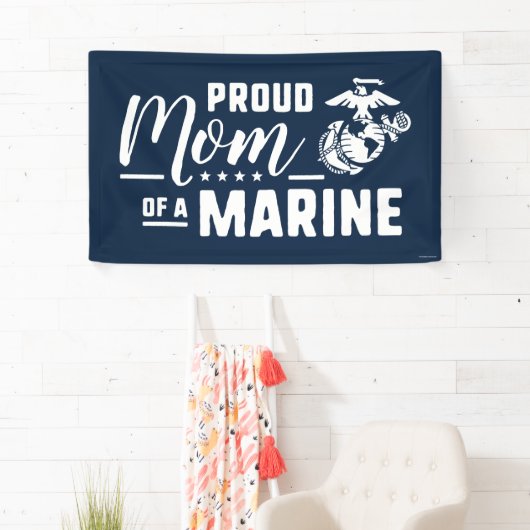 Trotse moeder van een marinier - Wit Spandoek (Insitu)