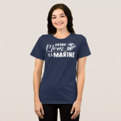 Trotse moeder van een marinier - Wit Tri-Blend Shirt (Voorkant volledig)